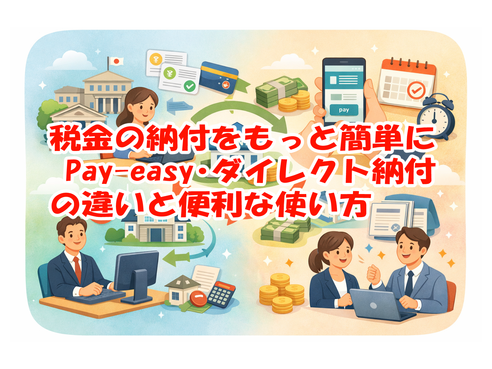 税金の納付をもっと簡単に Pay-easy・ダイレクト納付の違いと便利な使い方