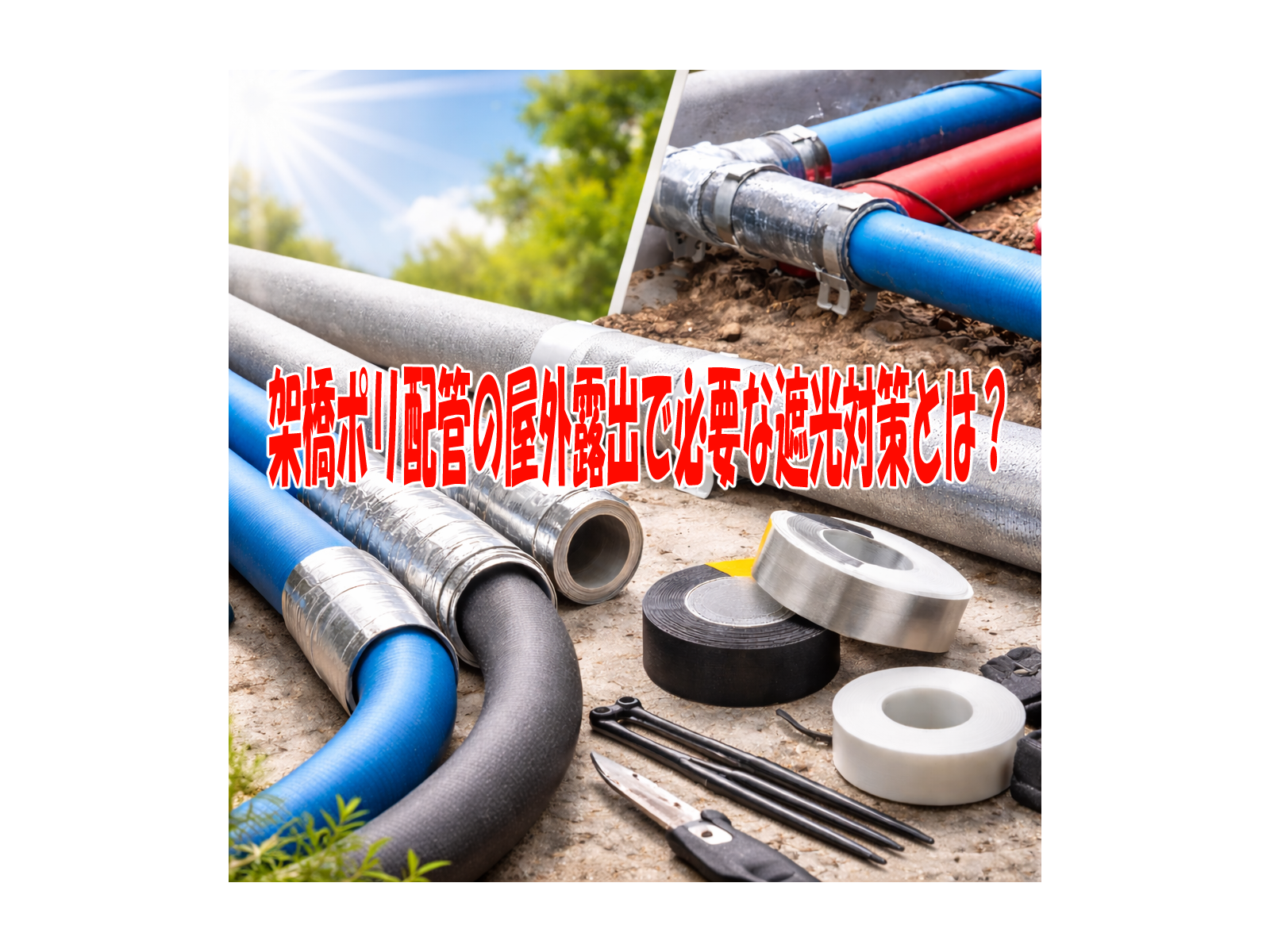 架橋ポリ配管の屋外露出で必要な遮光対策とは？