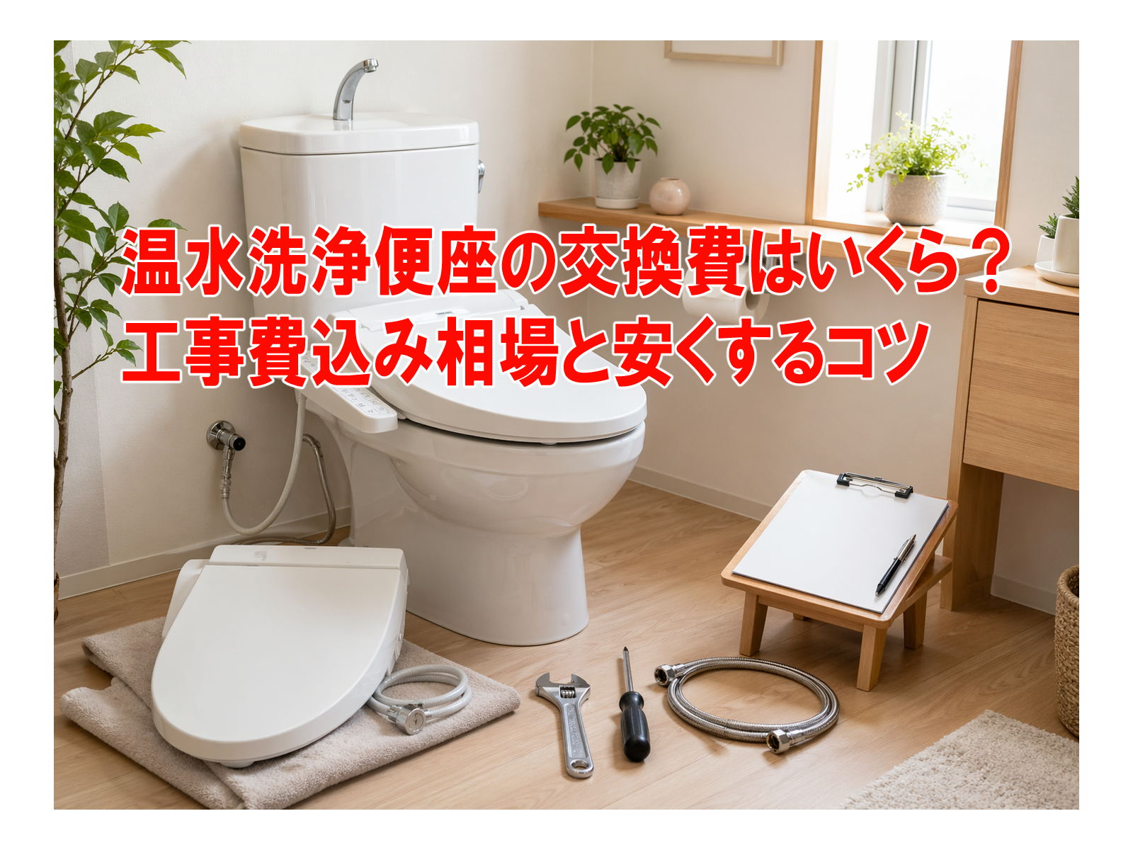 温水洗浄便座の交換費はいくら？工事費込み相場と安くするコツ
