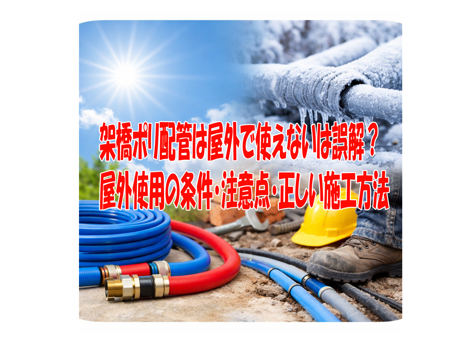架橋ポリ配管は屋外で使えないは誤解？屋外使用の条件・注意点・正しい施工方法