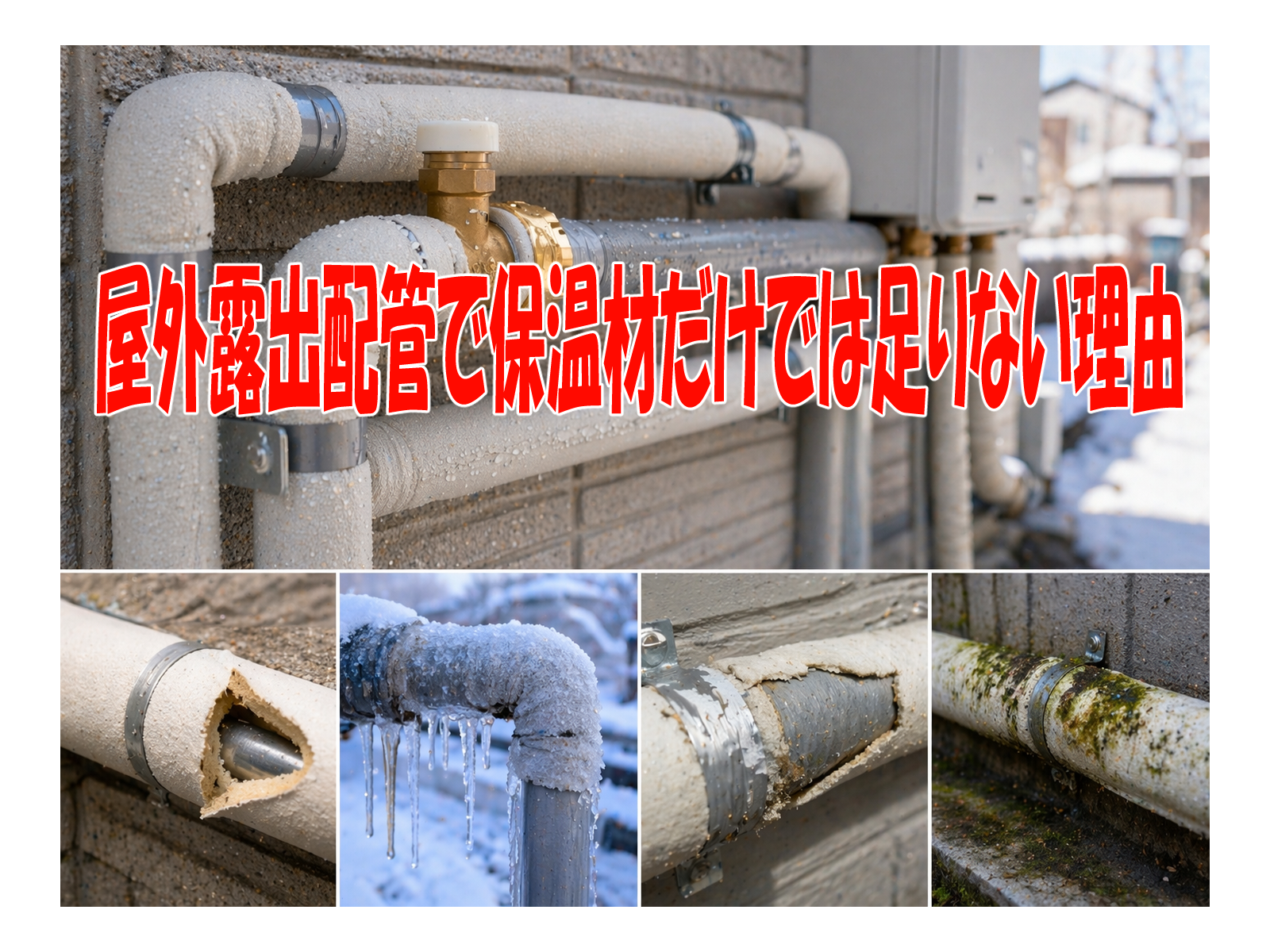 屋外露出配管で保温材だけでは足りない理由