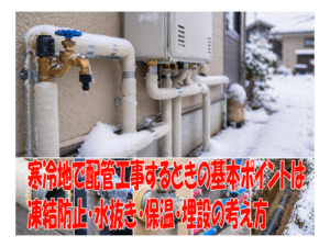 寒冷地で配管工事するときの基本ポイントは凍結防止・水抜き・保温・埋設の考え方